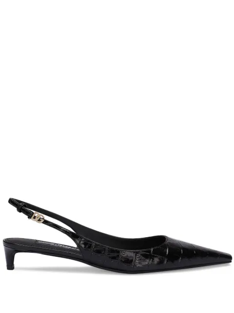 Dolce & Gabbana 30mm croc-effect slingback pumps Black CG0804A5491
