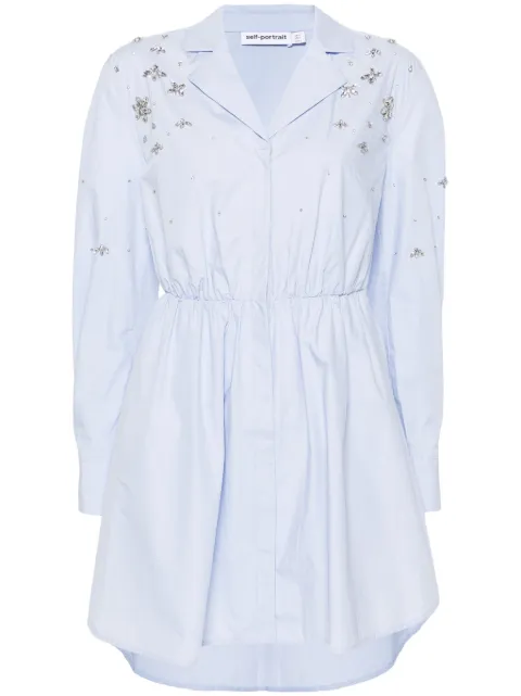Self-Portrait crystal-embellished shirtdress Blue PF24036SBL
