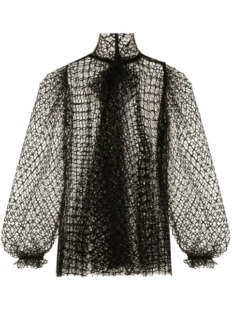 Dolce & Gabbana Translucent design blouse Black F7AI6TILMBE