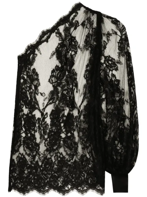 Dolce & Gabbana One-shoulder blouse Black F7AI3THLMAA