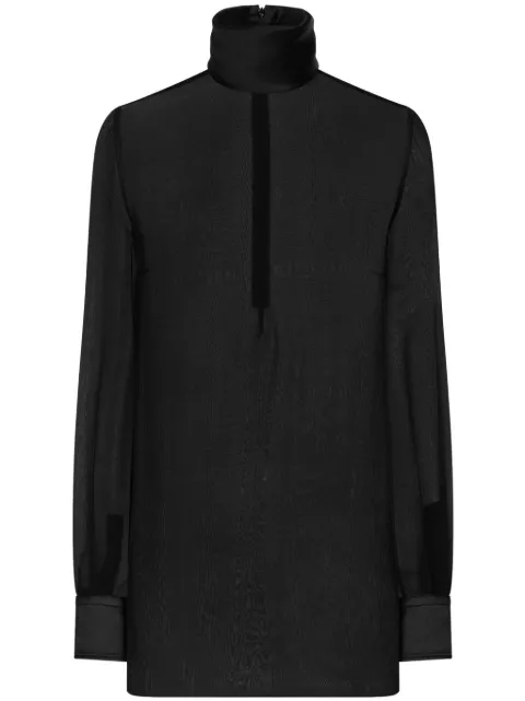 Dolce & Gabbana High-neck blouse Black F7AI0TFU1AT