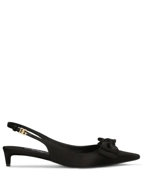 Dolce & Gabbana 30mm Bow detailing slingback pumps Black CG0843A3I64