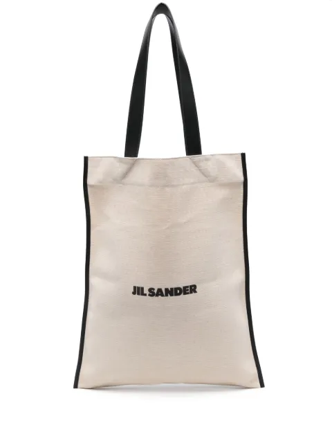 Jil Sander Flat embroidered-logo tote bag Neutrals J07WD0104P7060
