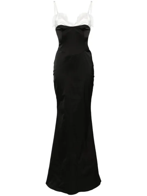 Almaz Exposed corset satin gown Black DR0601SS24