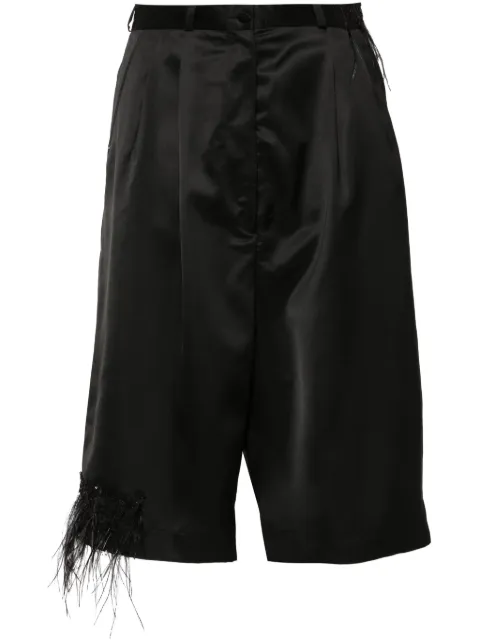 Almaz feather-embellished tailored shorts Black TR0301SS24