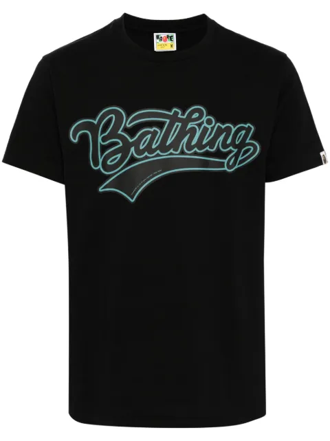 A BATHING APE® logo-print cotton T-shirt Black 001TEK301046M