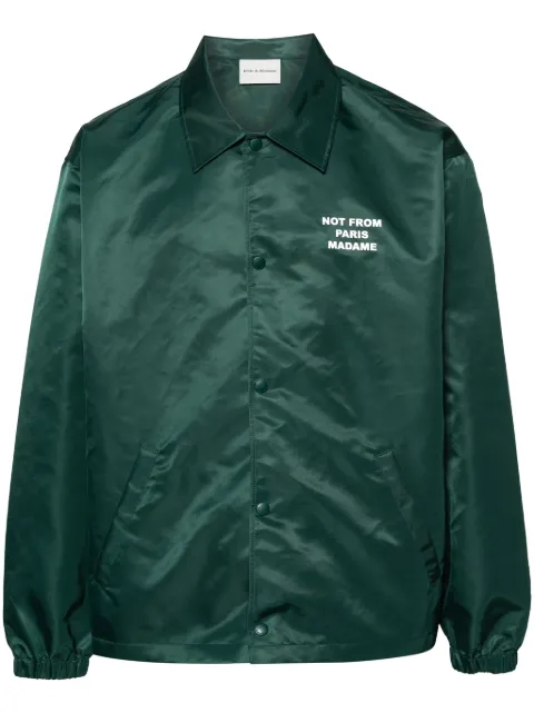 Drôle De Monsieur La Vest Slogan lightweight jacket Green PERMJT183PA014