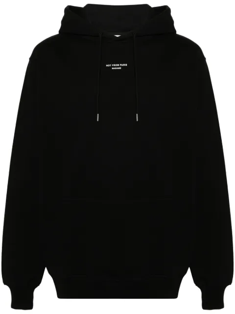 Drôle De Monsieur La Hoodie Slogan cotton hoodie Black PERMHO161CO127