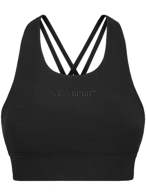 Plein Sport logo-embossed compression top Black AADCWJK0173SXV018N