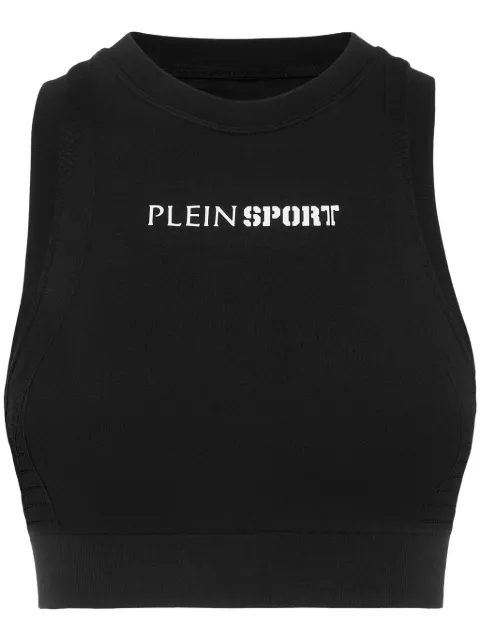 Plein Sport logo-printed performance tank top Black AADCWJK0174STE003N
