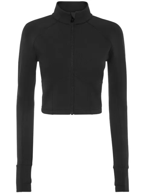 Plein Sport cropped zipped performance sweatshirt Black AADCWJK0176STE003N