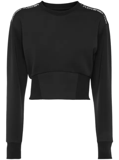 Plein Sport panelled cropped sweatshirt Black AADCWJO1017STE003N