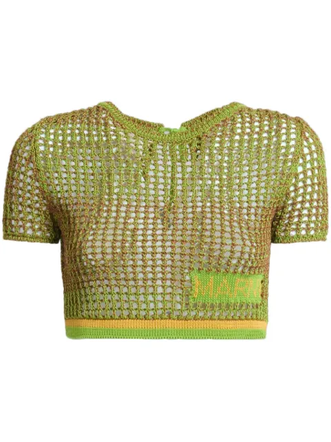 Marni crochet-knit cropped top Green GCMD0526EQUFCB28