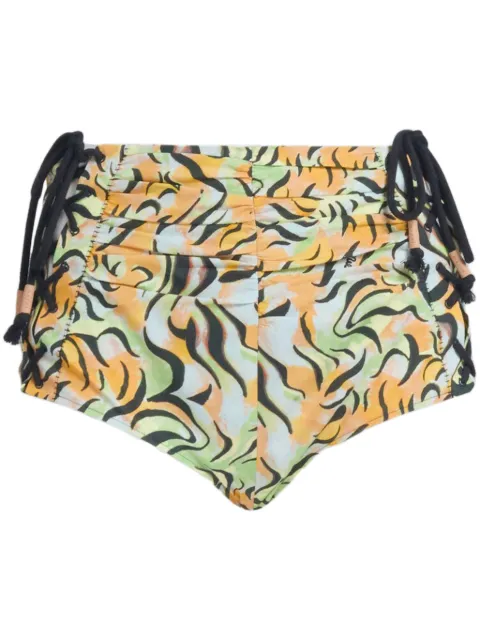 Marni graphic-print poplin mini shorts Orange PAMA0498S0UTC399