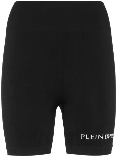 Plein Sport logo-print cycling shorts Black AADCWJT2012STE003N