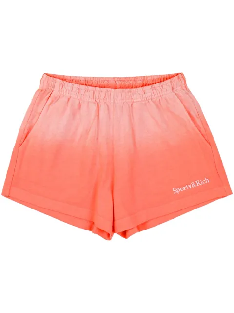 Sporty & Rich Serif Logo Disco Shorts - Dip Dye Pink SH020S413SP