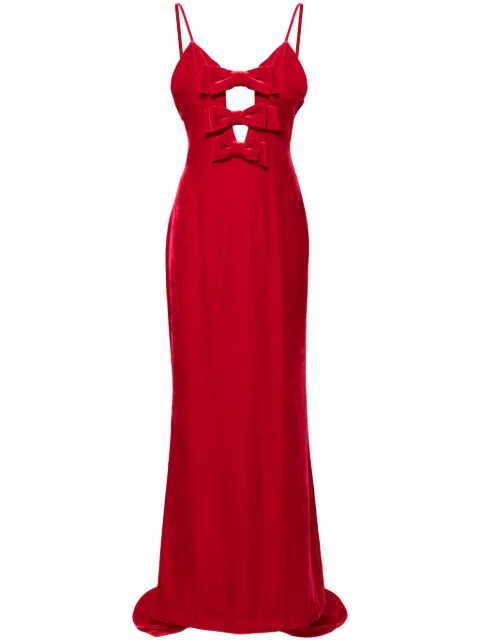 Alessandra Rich bow velvet gown Red FABX3819F4158