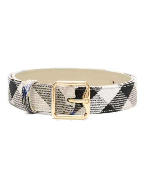 Burberry tartan-patterned leather belt Neutrals 8088779