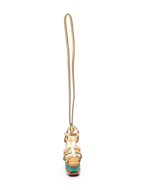 Ferragamo platform shoe leather keychain Gold 775350