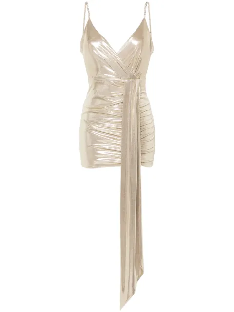 NISSA metallic ruched minidress Gold RS14961