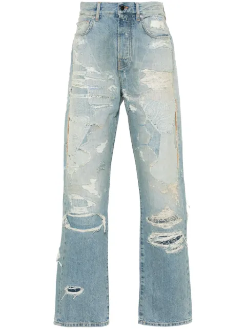 AMIRI Repaired straight-leg jeans Blue AMDNGH1033
