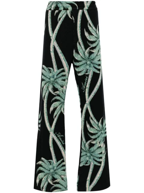 AMIRI palm tree-print knitted trousers Black AMTAFR1003