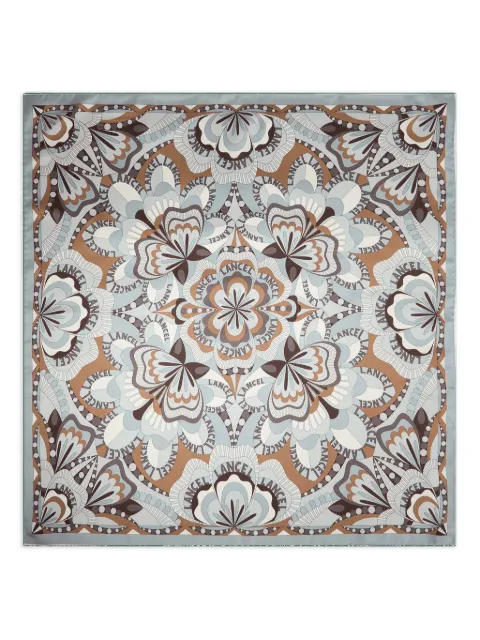 Lancel floral-motif silk scarf Grey A08468WCTU
