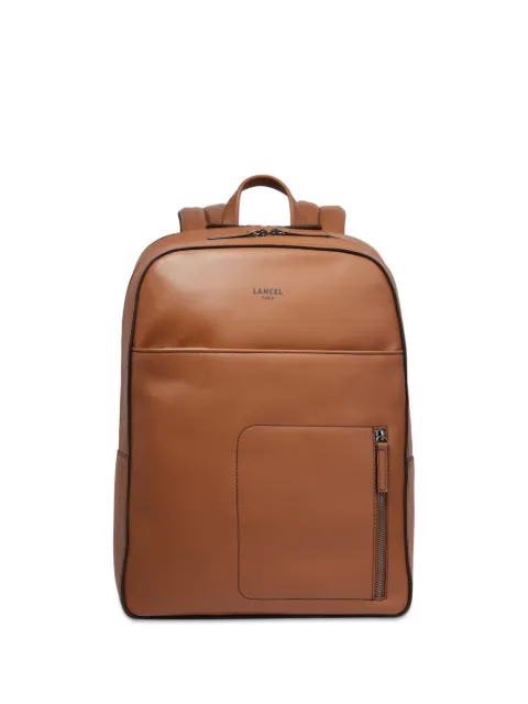 Lancel logo-print leather backpack Brown A1298468TU