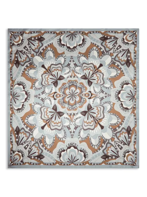 Lancel Square 70 floral-motif silk scarf Grey A08469WCTU