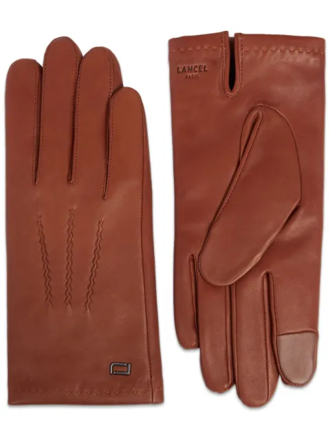 Lancel Sellier logo-stamp lather gloves Brown A131266885