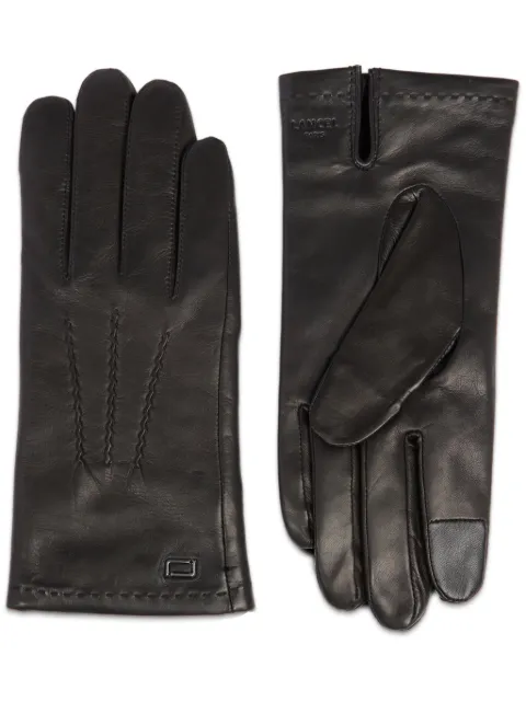 Lancel Sellier logo-stamp lather gloves Black A131261085