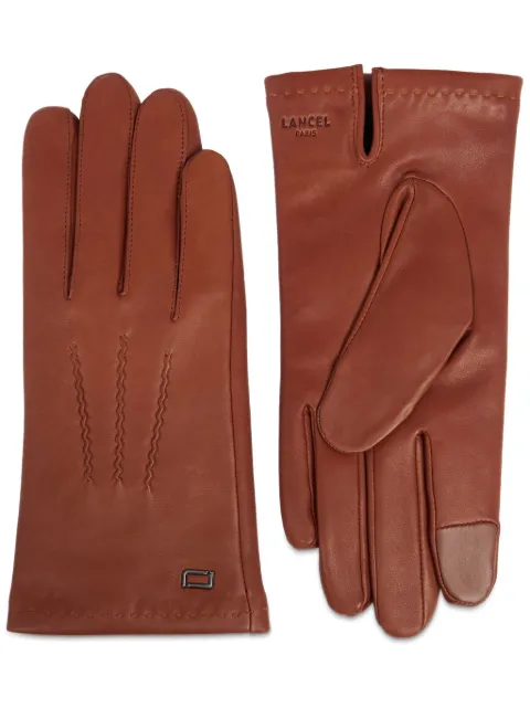 Lancel Sellier logo-stamp lather gloves Brown A131266880