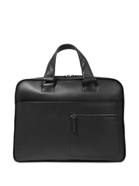 Lancel logo-embossed leather laptop bag Black A1298010TU