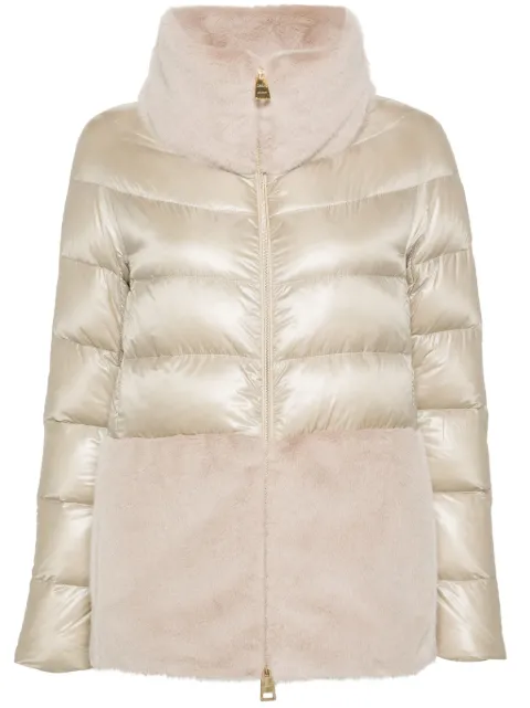 Herno faux-fur puffer jacket Neutrals PI001933D12017Z