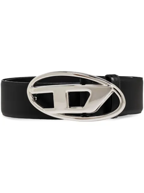 Diesel 4cm leather belt with Oval D Buckle Black X10133P6364
