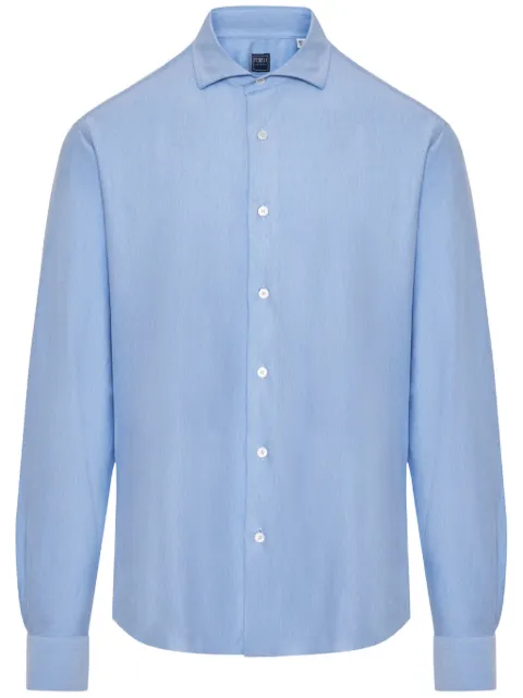 Fedeli ong-sleeve poplin shirt Blue 7UE00522