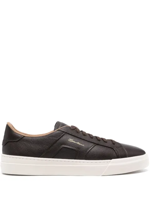 Santoni lace-up leather sneakers Brown MBGT21967PNNK
