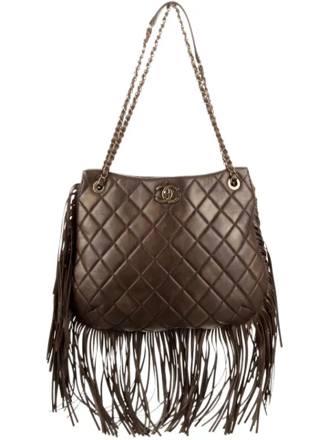 CHANEL Pre-Owned 2014 Paris Dallas Metièrs D'Art fringed shoulder bag Brown CHANEL2014PARISDALLASFRINGEBAG