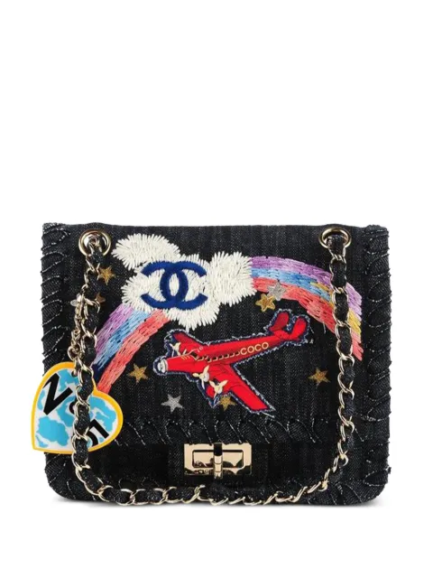 CHANEL Pre-Owned 2006 2.55 Reissue Limited Edition Airplanes denim shoulder bag Blue CHANEL255LIMITEDEDITIONSHOULDERBAG