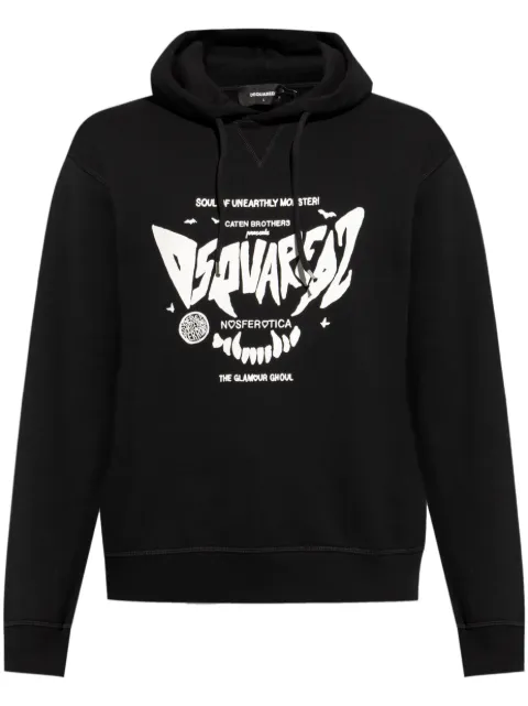 DSQUARED2 logo-print cotton hoodie Black S74GU0816S25516