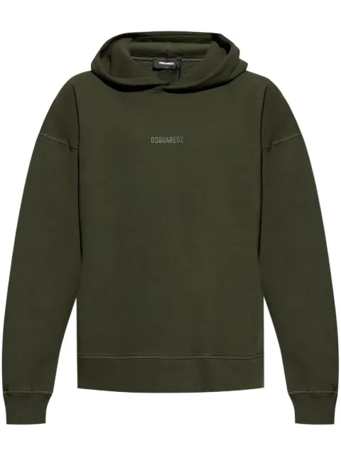 DSQUARED2 logo-print cotton hoodie Green S74GU0827D25001