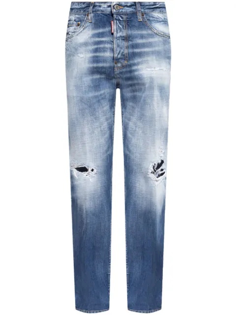 DSQUARED2 ripped straight-leg jeans Blue S74LB1533S30309