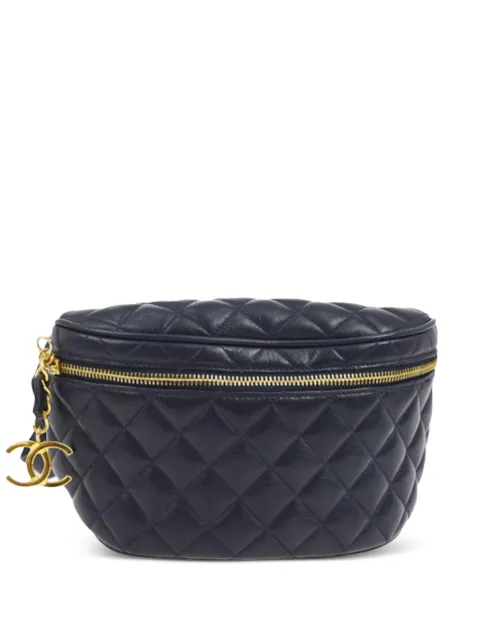 CHANEL Pre-Owned 1991 diamond-quilted leather belt bag Blue CHANEL1991VINTAGEFANNYPACK