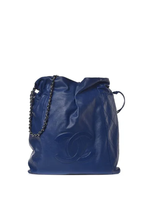 CHANEL Pre-Owned Caviar 31 drawstring tote bag Blue CHANELCAVIAR31DRAWSTRINGTOTE