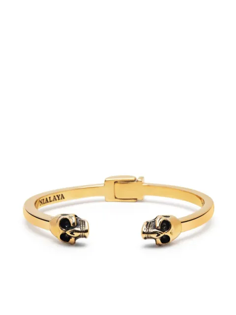 Nialaya Jewelry skull motif gold plated bracelet Gold MBANG056