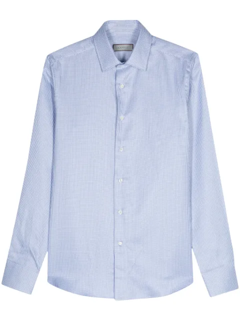 Canali geometric-pattern cotton shirt Blue CCLX0A1GD03315