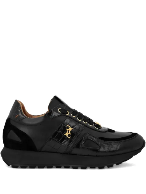Billionaire crocodile-embossed leather sneakers Black OADSMSC3987BLE001N