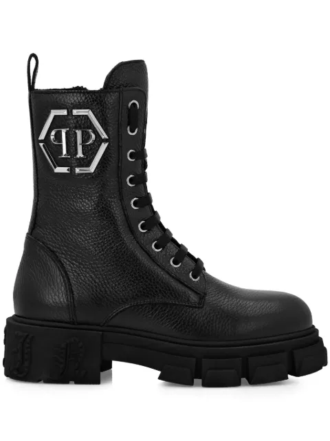 Philipp Plein logo-plaque boots Black AADSWSE0811PLE010N