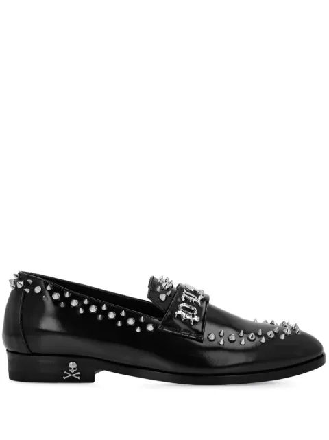 Philipp Plein stud-embellished leather loafers Black AADSUSB0011PLE010N