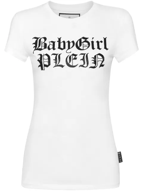 Philipp Plein crystal-embellished cotton t-shirt White AADCWTK3432PJY002N